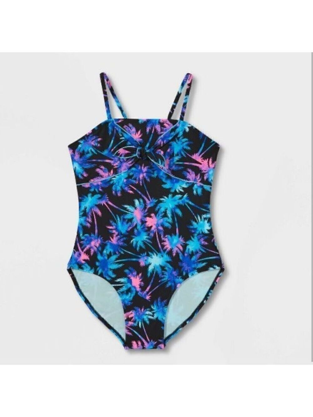 NWT Girls'  Art Class Floral Print One Piece Sleeveless Swimsuit  Size X…